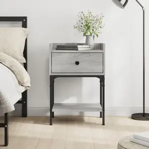 vidaXL Table de chevet sonoma gris 40,5x31x60 cm bois d'ingénierie pas cher