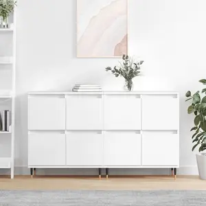 vidaXL Buffets 2 pcs blanc bois d'ingénierie pas cher