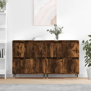 vidaXL Buffets 2 pcs chêne fumé bois d'ingénierie pas cher