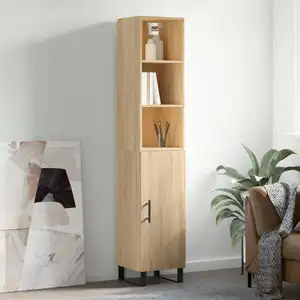 vidaXL Buffet haut Chêne sonoma 34,5x34x180 cm Bois d'ingénierie pas cher