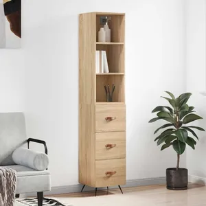 vidaXL Buffet haut Chêne sonoma 34,5x34x180 cm Bois d'ingénierie pas cher