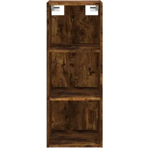 vidaXL Buffet haut Chêne fumé 34,5x34x180 cm Bois d'ingénierie pas cher