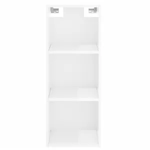 vidaXL Buffet haut Blanc brillant 34,5x32,5x180 cm Bois d'ingénierie pas cher