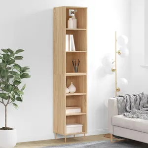 vidaXL Buffet haut Chêne sonoma 34,5x32,5x180 cm Bois d'ingénierie pas cher