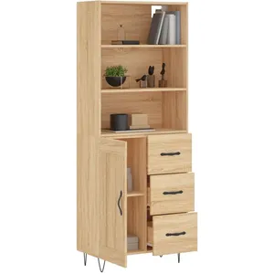 vidaXL Buffet haut Chêne sonoma 69,5x34x180 cm Bois d'ingénierie pas cher