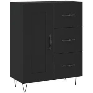 vidaXL Buffet haut Noir 69,5x34x180 cm Bois d'ingénierie pas cher
