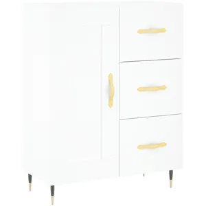 vidaXL Buffet haut Blanc 69,5x34x180 cm Bois d'ingénierie pas cher