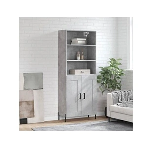 vidaXL Buffet haut Gris béton 69,5x34x180 cm Bois d'ingénierie pas cher