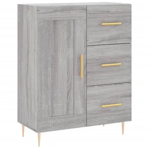 vidaXL Buffet haut Sonoma gris 69,5x34x180 cm Bois d'ingénierie pas cher