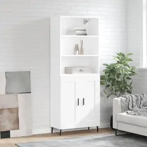 vidaXL Highboard blanc 69,5x34x180 cm Bois composite pas cher