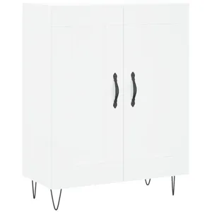 vidaXL Buffet haut Blanc 69,5x34x180 cm Bois d'ingénierie pas cher