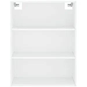 vidaXL Buffet haut Blanc 69,5x34x180 cm Bois d'ingénierie pas cher