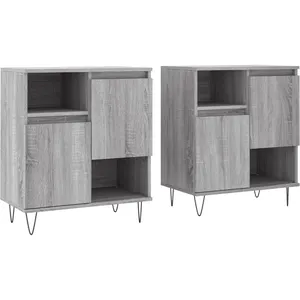 vidaXL Buffets 2 pcs sonoma gris bois d'ingénierie pas cher