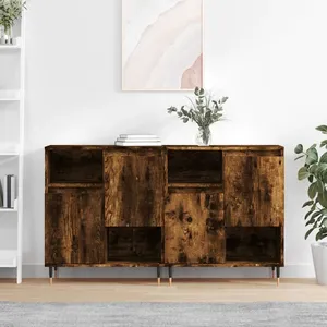 vidaXL Buffets 2 pcs chêne fumé bois d'ingénierie pas cher