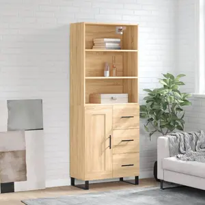 vidaXL Buffet haut Chêne sonoma 69,5x34x180 cm Bois d'ingénierie pas cher