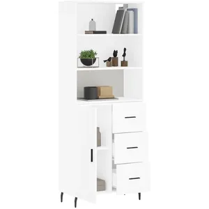 vidaXL Buffet haut Blanc 69,5x34x180 cm Bois d'ingénierie pas cher