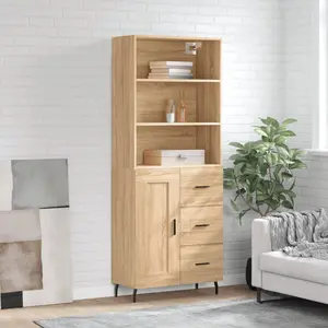 vidaXL Buffet haut Chêne sonoma 69,5x34x180 cm Bois d'ingénierie pas cher