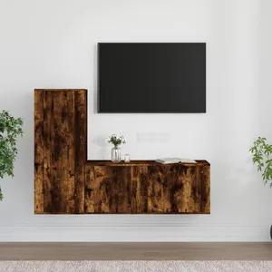 vidaXL Ensemble de meubles TV 2 pcs Chêne fumé Bois d'ingénierie