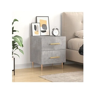 vidaXL Table de chevet gris béton 40x35x47,5 cm bois d’ingénierie pas cher