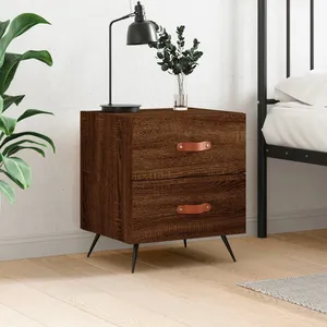vidaXL Table de chevet chêne marron 40x35x47,5 cm bois d’ingénierie pas cher