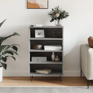 vidaXL Buffet haut gris béton 57x35x90 cm bois d'ingénierie pas cher