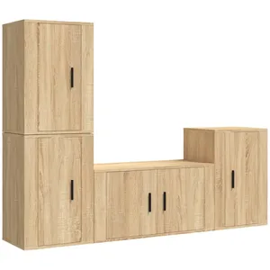 vidaXL Ensemble de meubles TV 4 pcs Chêne sonoma Bois d'ingénierie pas cher