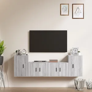 Comparateur de prix : vidaXL Ensemble de meubles TV 4 pcs Sonoma gris Bois d'ingénierie