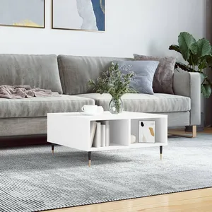vidaXL Table basse blanc 60x60x30 cm bois d'ingénierie pas cher