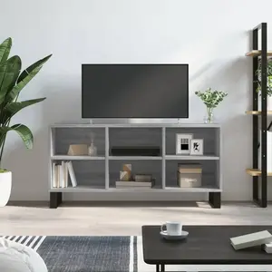 vidaXL Meuble TV sonoma gris 103,5x30x50 cm bois d'ingénierie pas cher