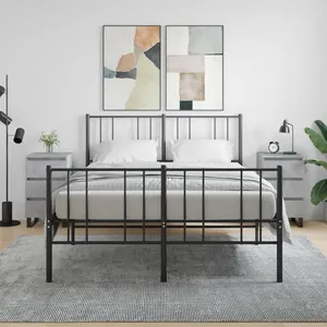 Comparateur de prix : vidaXL Tables de chevet 2 pcs gris béton 40x35x69 cm bois d’ingénierie