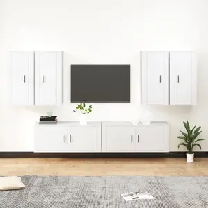 Comparateur de prix : vidaXL Ensemble de meubles TV 6 pcs Blanc Bois d'ingénierie