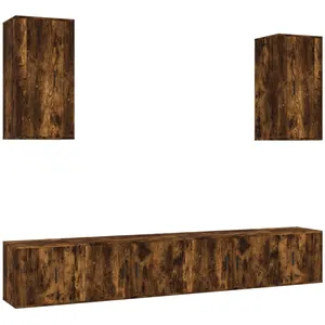 vidaXL Ensemble de meubles TV 6 pcs Chêne fumé Bois d'ingénierie pas cher