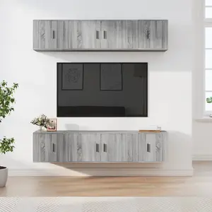 vidaXL Ensemble de meubles TV 6 pcs Sonoma gris Bois d'ingénierie pas cher