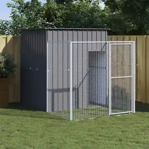 Comparateur de prix : vidaXL Niche pour chien avec cour anthracite 165x251x181 cm