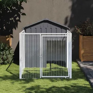 Comparateur de prix : vidaXL Niche pour chien avec cour anthracite 117x201x123 cm