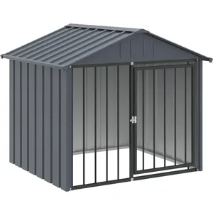 Comparateur de prix : vidaXL Niche pour chien avec toit noir 117x103x102 cm acier galvanisé