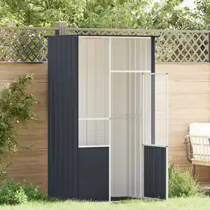 vidaXL Cage à oiseaux anthracite 115x78x200 cm acier galvanisé pas cher