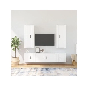 vidaXL Ensemble de meubles TV 5 pcs Blanc Bois d'ingénierie pas cher