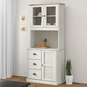 Comparateur de prix : vidaXL Buffet haut VIGO blanc 78x40x175 cm bois massif de pin