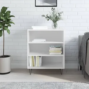 vidaXL Buffet blanc brillant 57x35x70 cm bois d'ingénierie pas cher