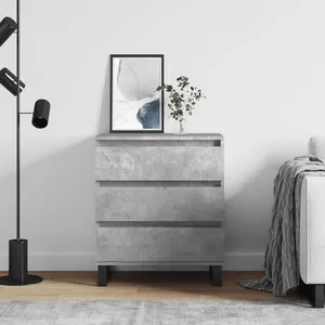 vidaXL Buffet Gris béton 60x35x70 cm Bois d'ingénierie pas cher