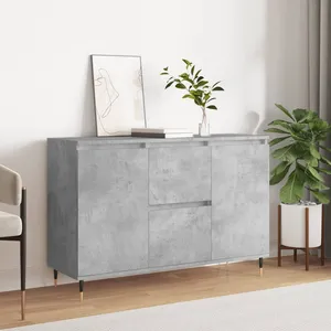 vidaXL Buffet gris béton 104x35x70 cm bois d'ingénierie pas cher