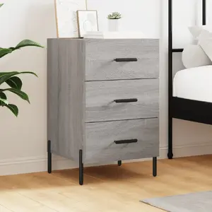 vidaXL Table de chevet sonoma gris 40x40x66 cm bois d'ingénierie pas cher