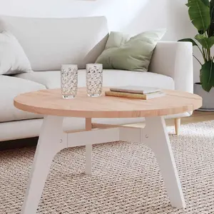 vidaXL Dessus de table Ø80x2,5 cm rond bois massif de hêtre pas cher