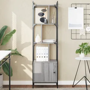 Comparateur de prix : vidaXL Bibliothèque avec porte sonoma gris 44,5x30x154,5 cm
