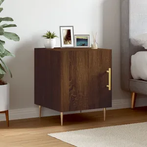 vidaXL Table de chevet chêne marron 40x40x50 cm bois d’ingénierie pas cher
