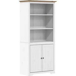 Comparateur de prix : vidaXL Bibliothèque BODO blanc and marron 80x40x172cm bois massif pin