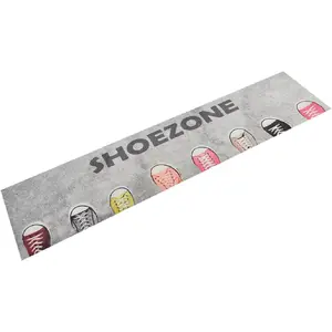 vidaXL Tapis de cuisine lavable impression shoezone 60x300 cm velours pas cher