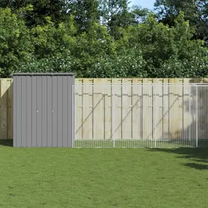 Comparateur de prix : vidaXL Niche pour chien avec cour gris clair 165x659x181 cm
