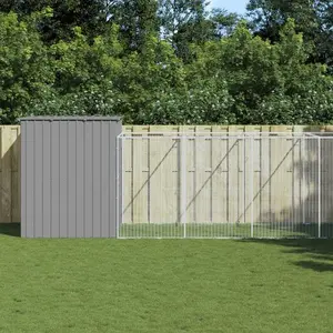Comparateur de prix : vidaXL Niche pour chien avec cour gris clair 214x1069x181 cm